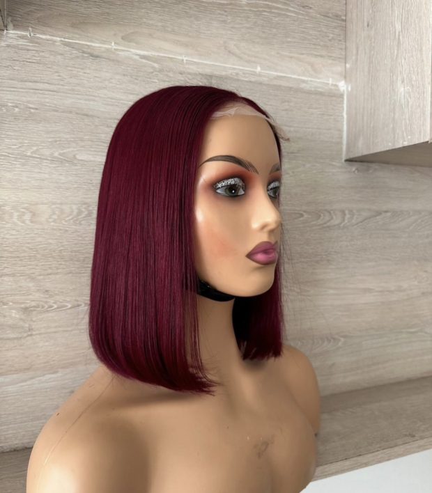 Maroon Straight Frontal Wig - Image 2